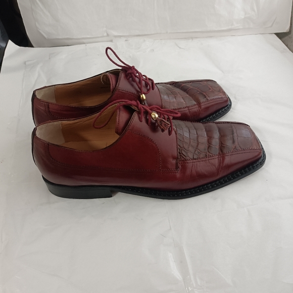 David Eden Crocodile alligator Derby Oxfords men's size 9.5M - Picture 10 of 16